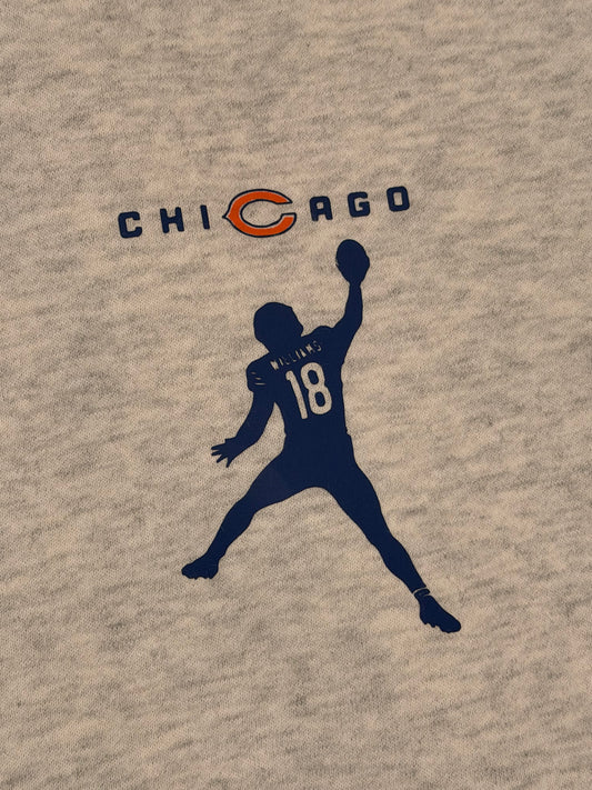 Caleb Williams Chicago Bears Grey Hoodie – “4th & 8” Throw